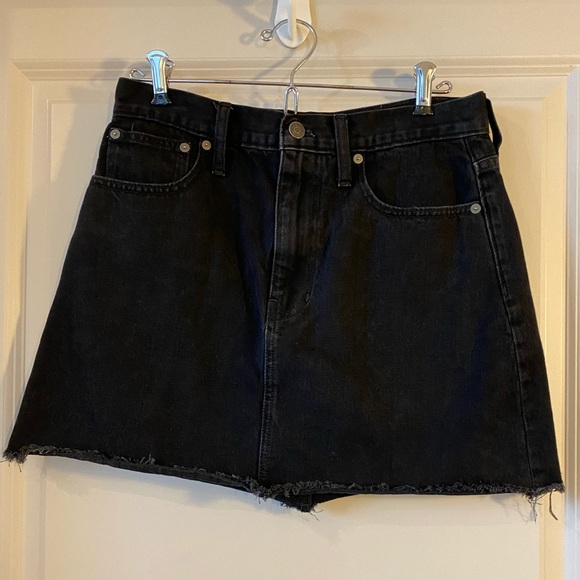 Madewell Dresses & Skirts - Madewell McCarren Raw Hem Black Jean Skirt, 27